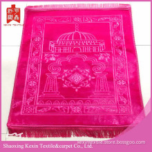 Polyester embossed mink flush fleece prayer mat